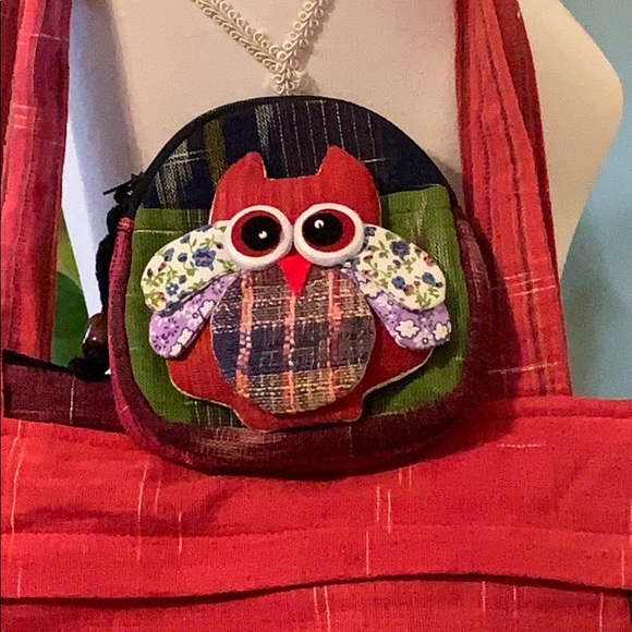 Cloth owl tote bag with matching coin purse - Picture 3 of 6